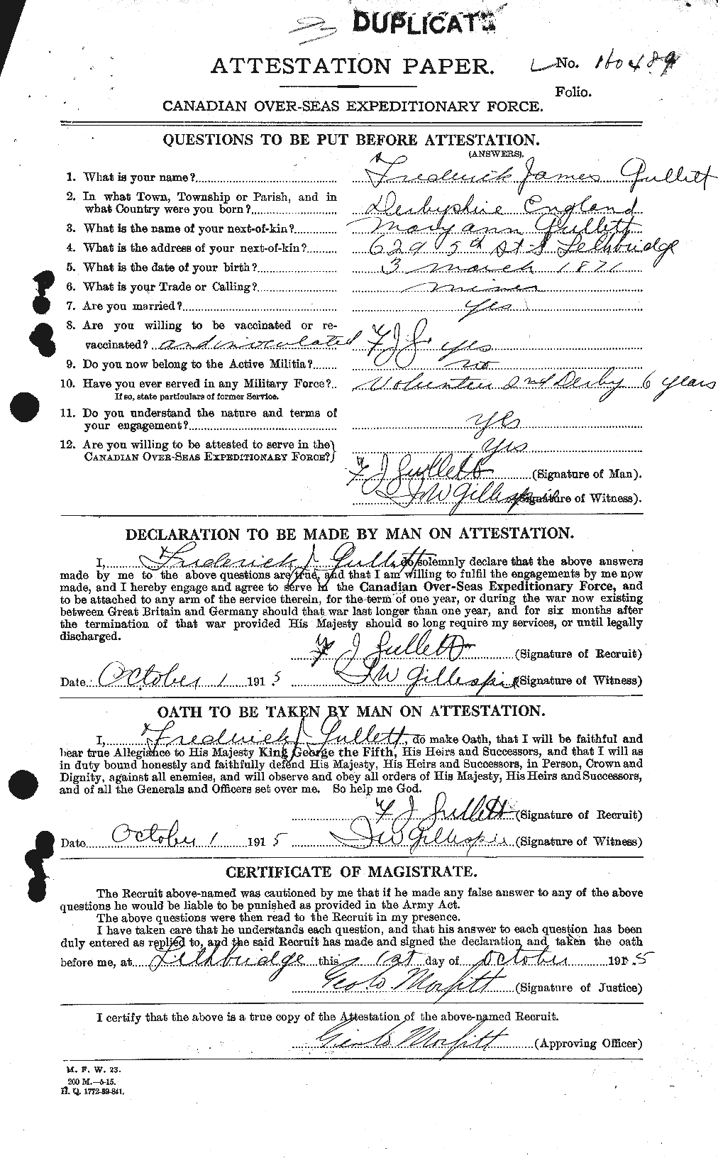 Personnel Records of the First World War - CEF 367874a
