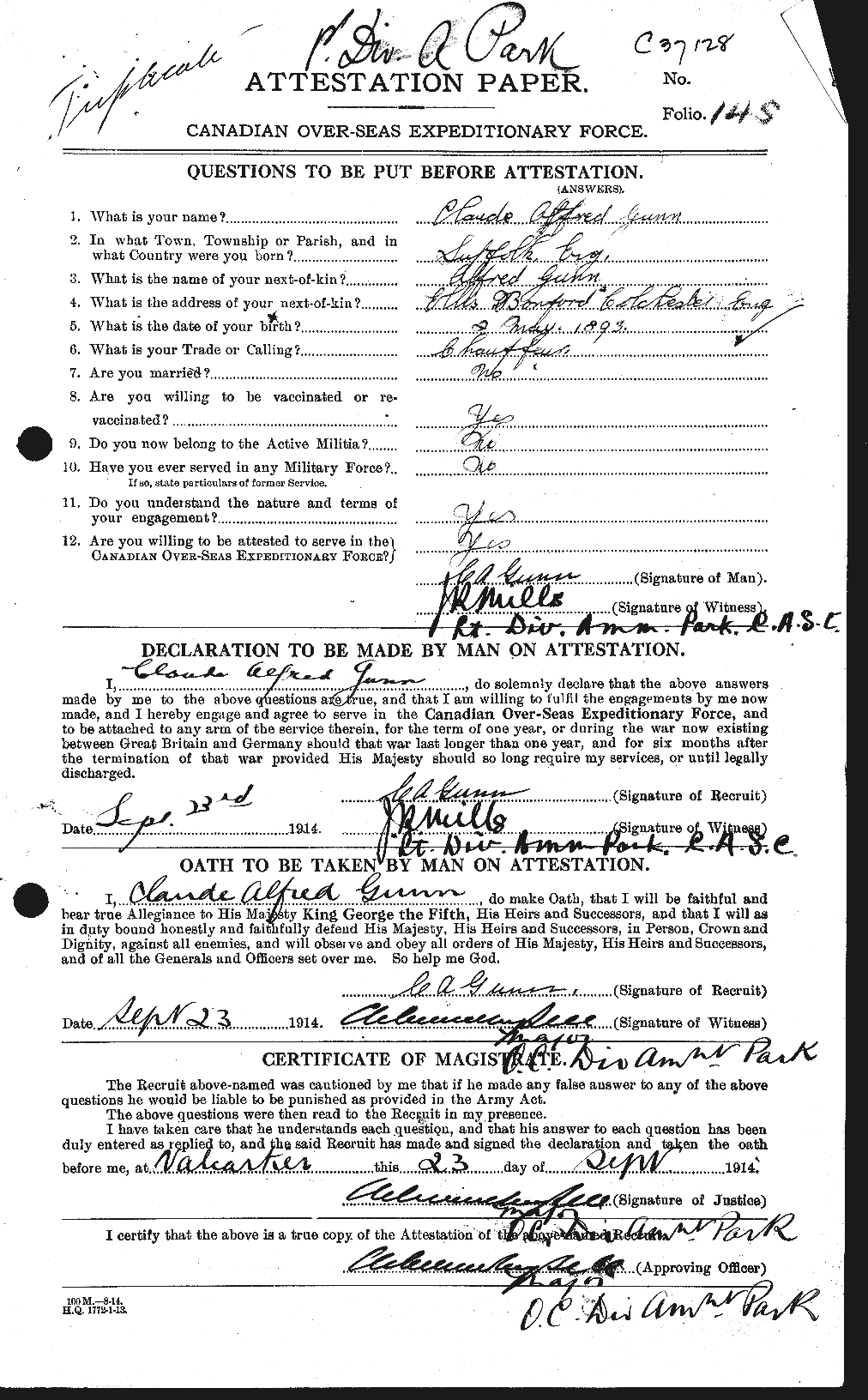 Personnel Records of the First World War - CEF 368010a