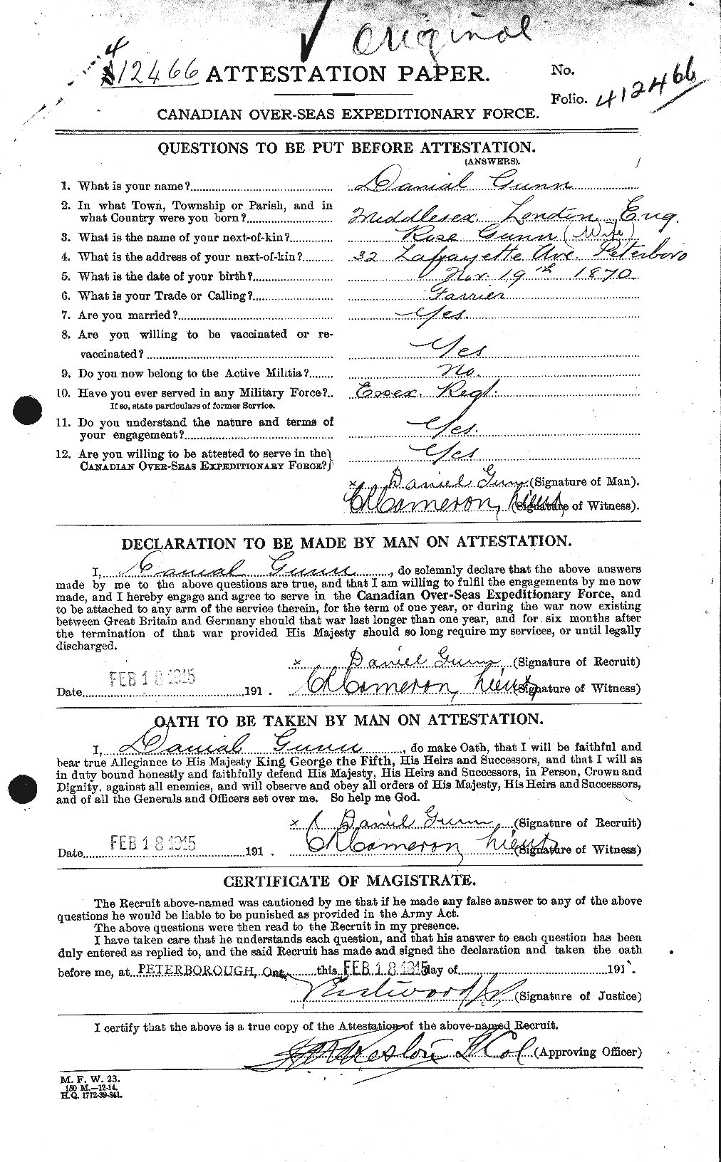 Personnel Records of the First World War - CEF 368015a
