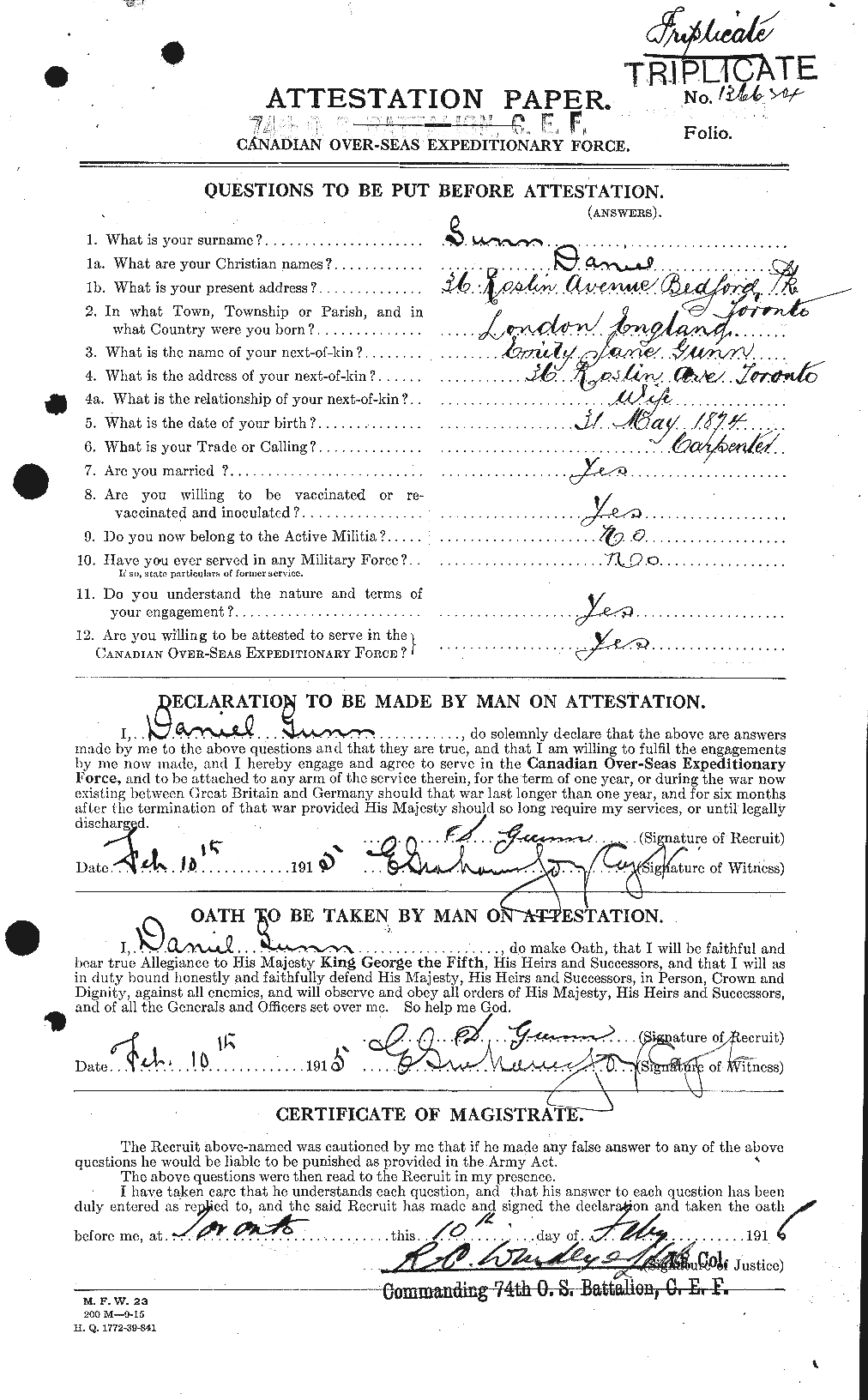 Personnel Records of the First World War - CEF 368018a