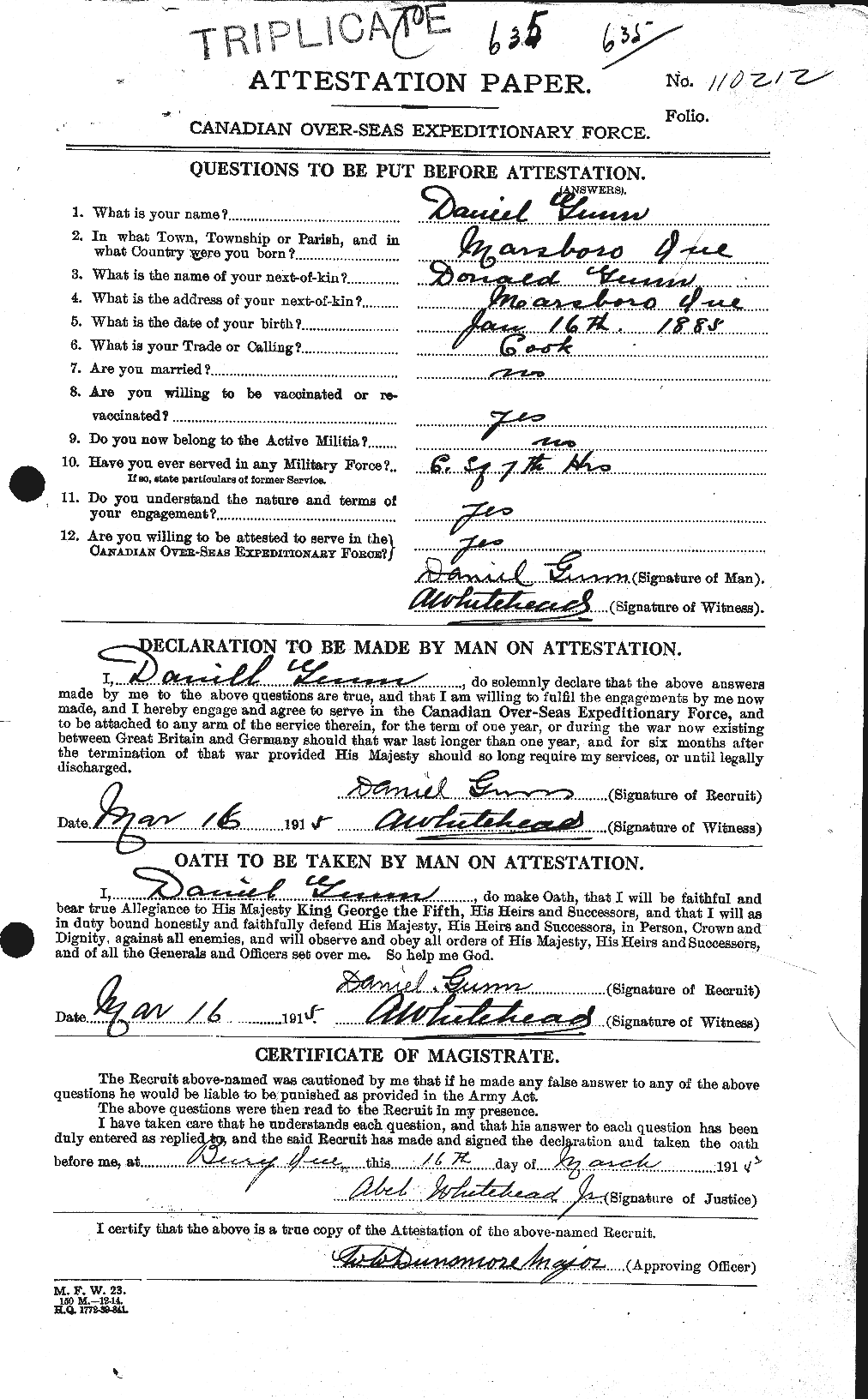 Personnel Records of the First World War - CEF 368019a