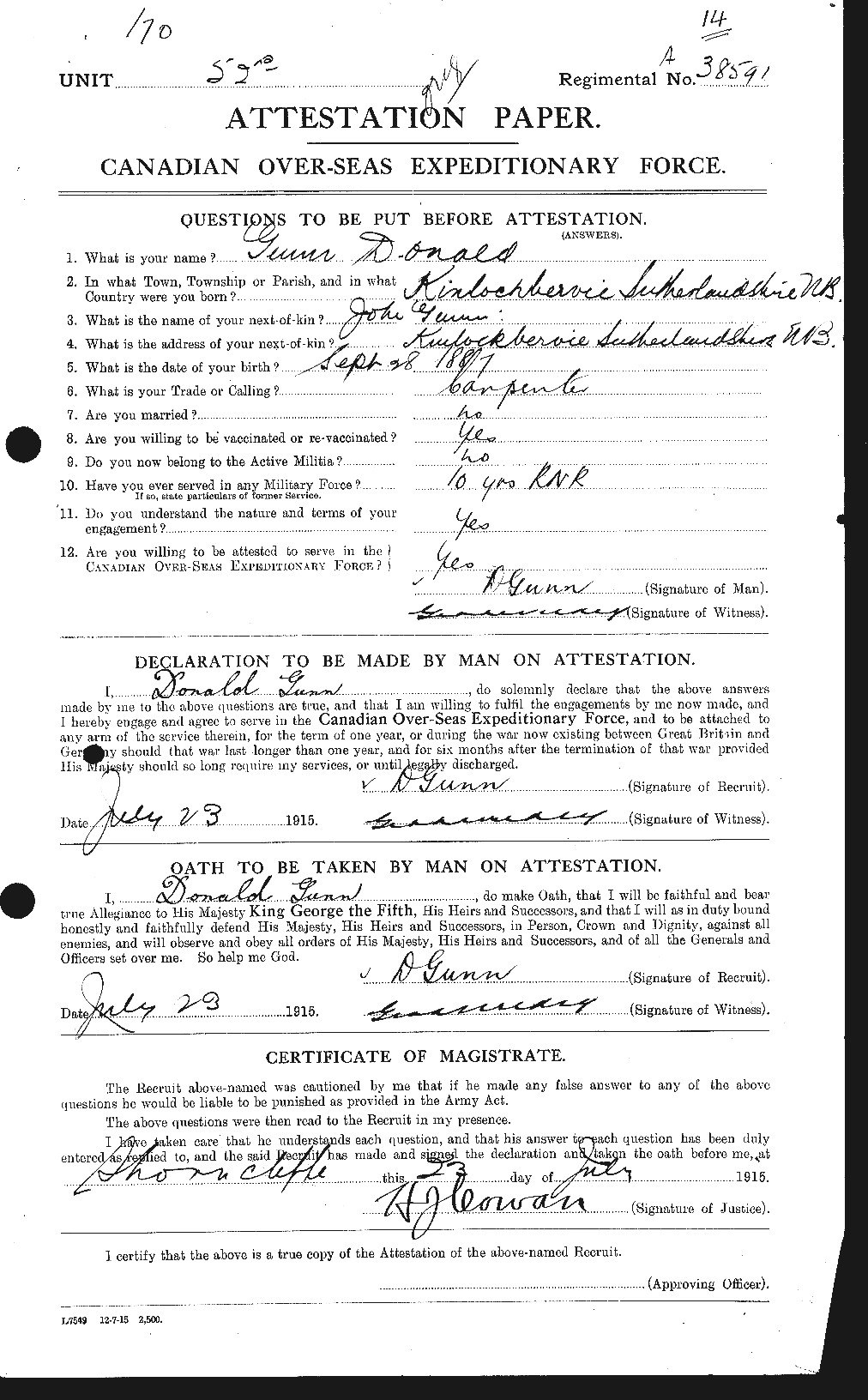 Personnel Records of the First World War - CEF 368027a