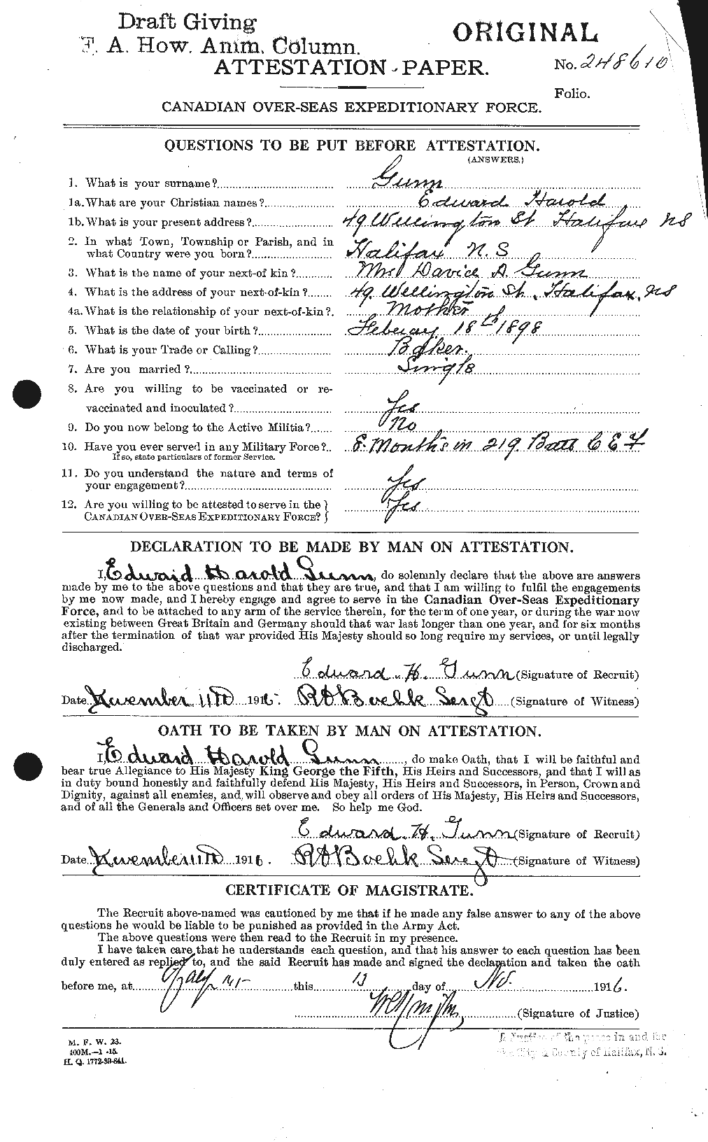 Personnel Records of the First World War - CEF 368035a