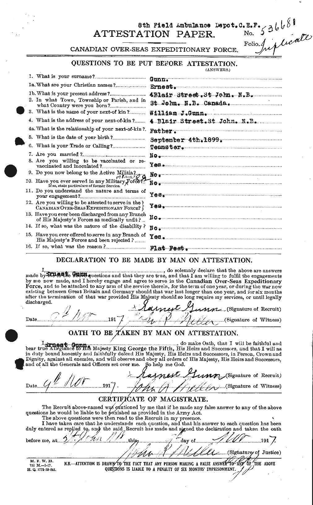 Personnel Records of the First World War - CEF 368038a