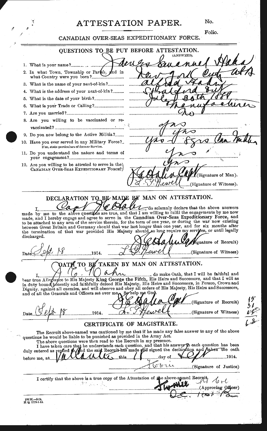 Personnel Records of the First World War - CEF 368945a