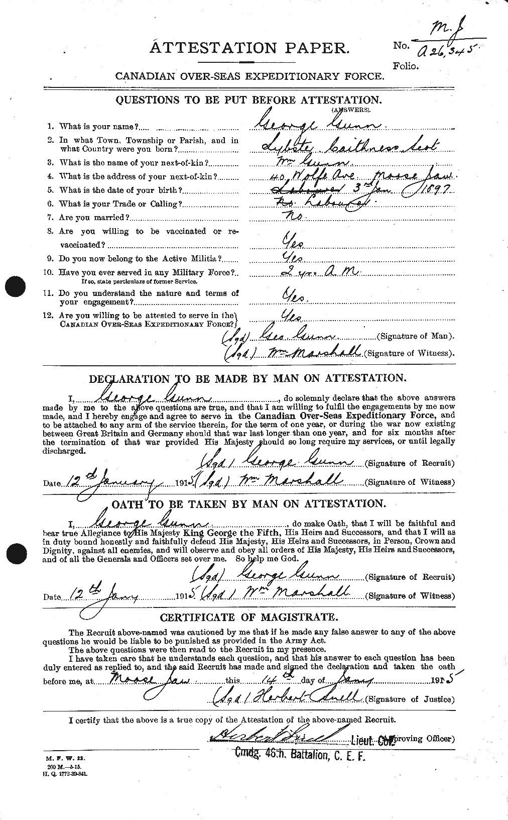 Personnel Records of the First World War - CEF 369237a