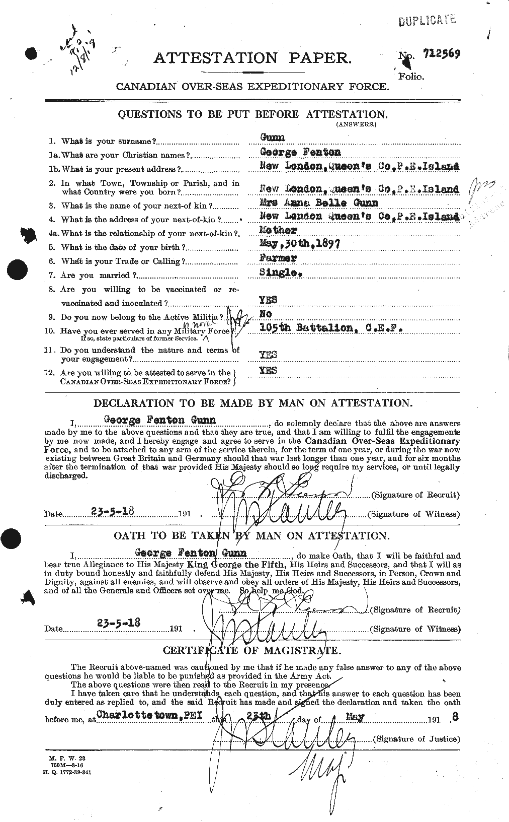 Personnel Records of the First World War - CEF 369241a