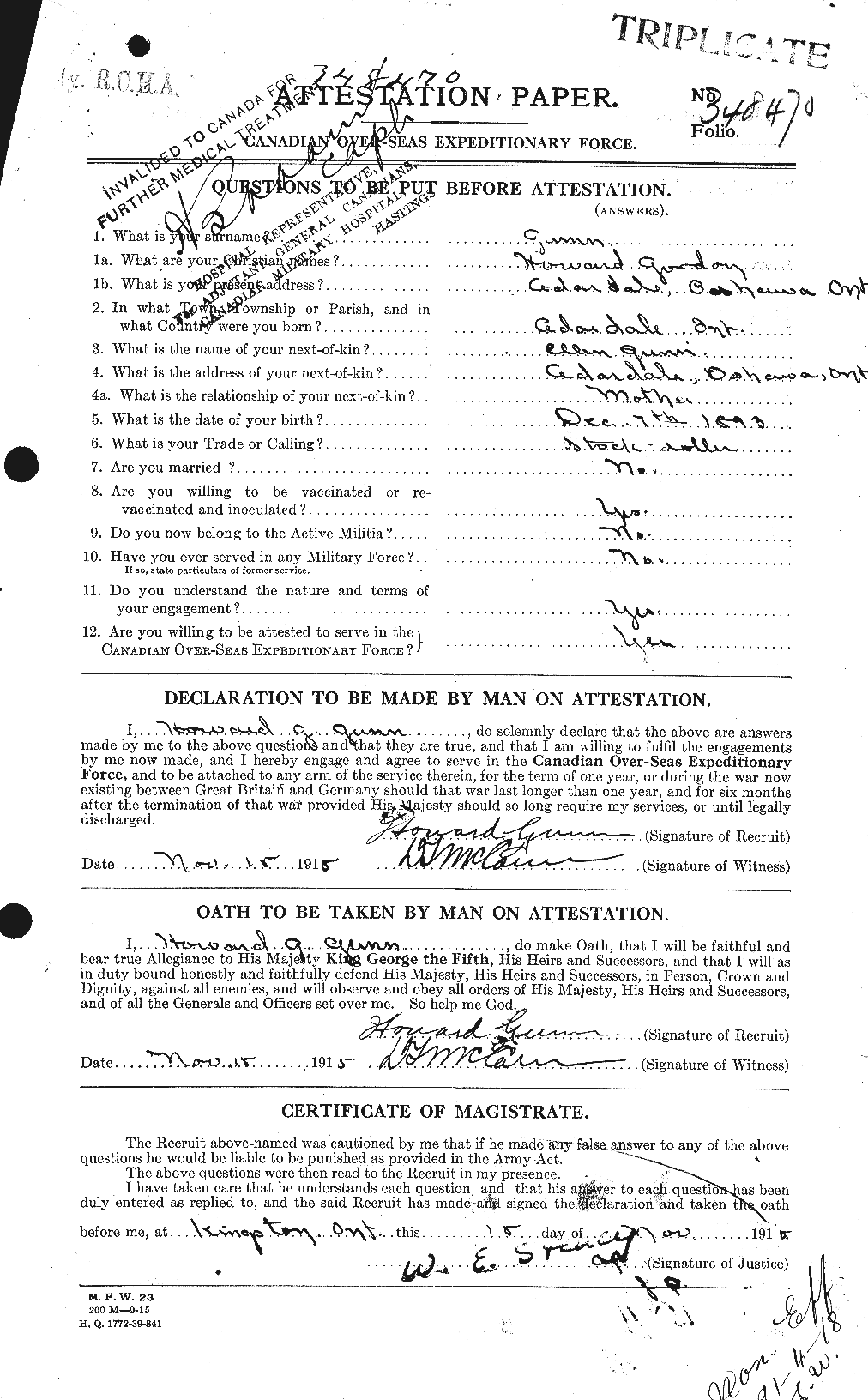 Personnel Records of the First World War - CEF 369260a