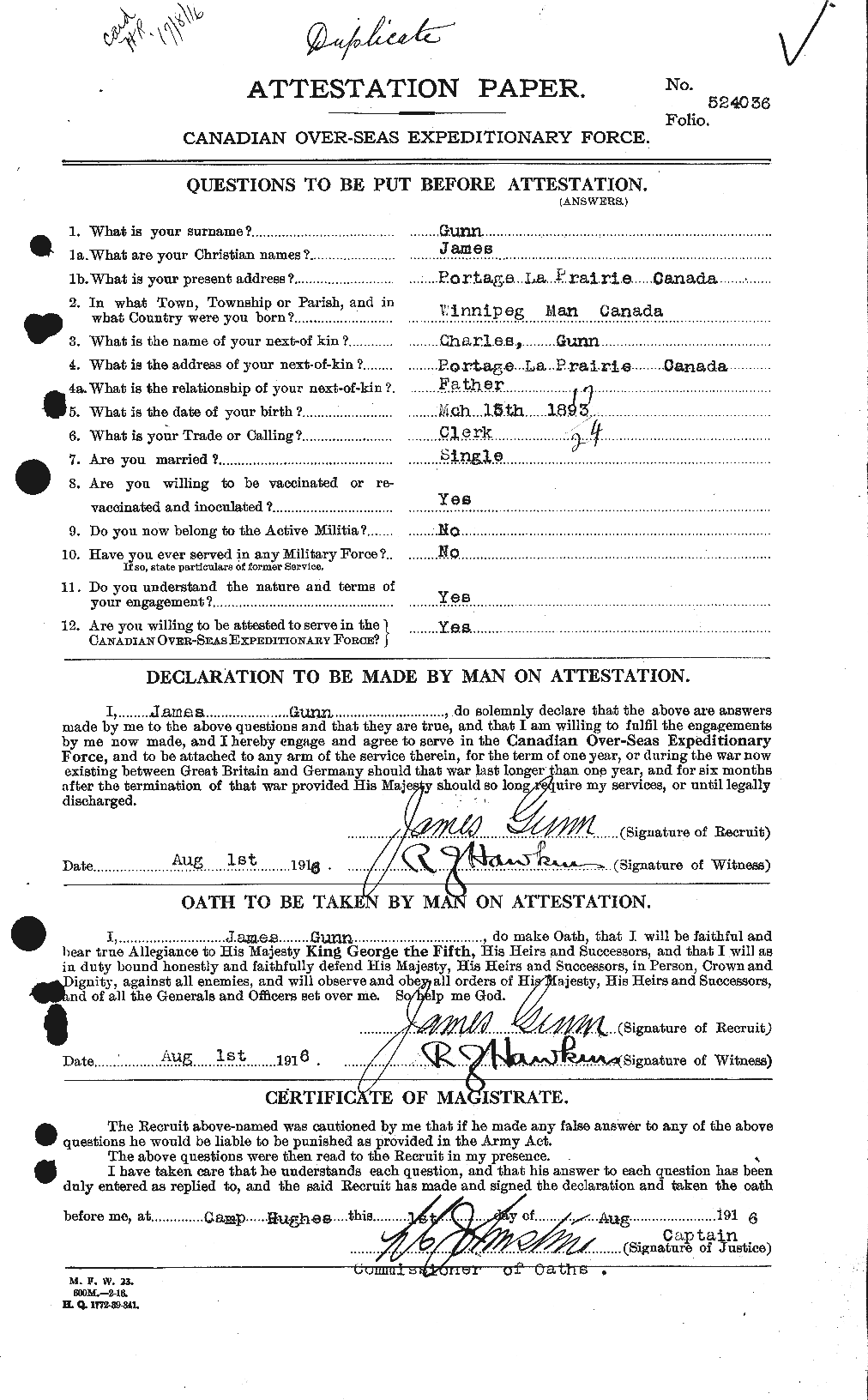 Personnel Records of the First World War - CEF 369272a