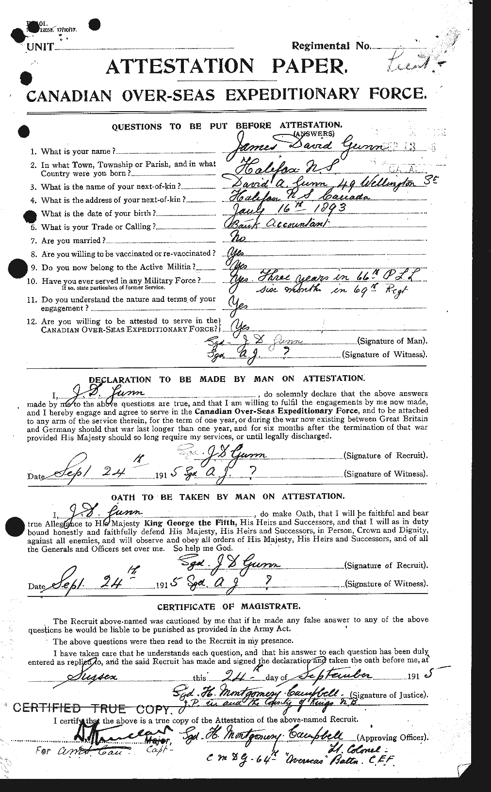 Personnel Records of the First World War - CEF 369275a