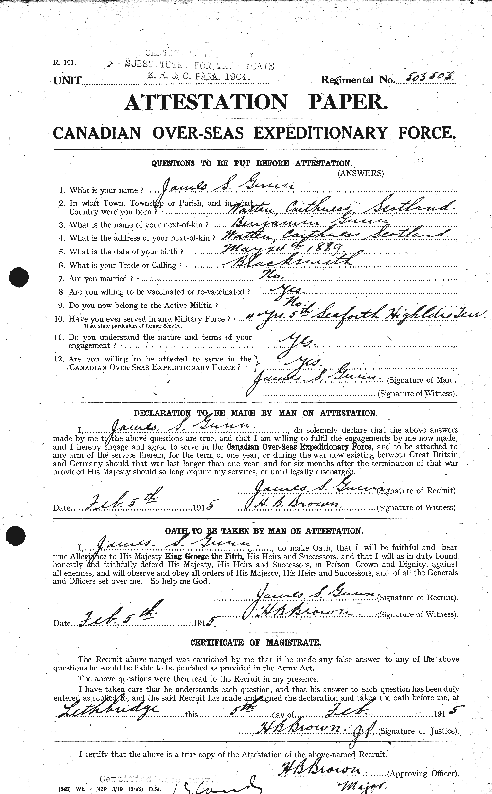 Personnel Records of the First World War - CEF 369278a