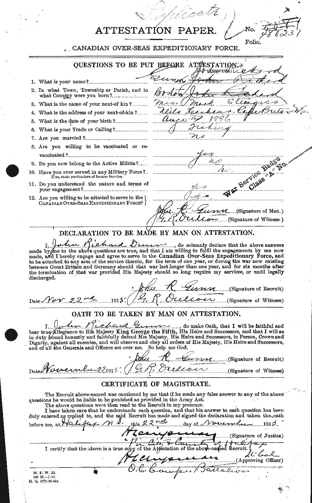 Personnel Records of the First World War - CEF 369300a