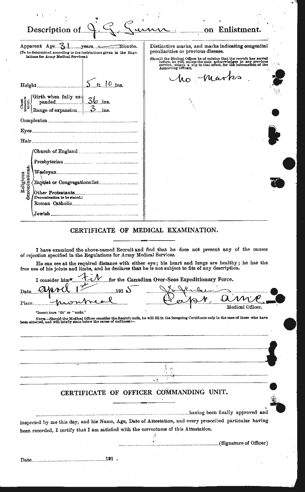 Personnel Records of the First World War - CEF 369309b