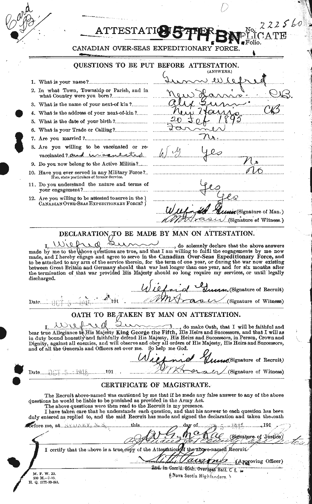 Personnel Records of the First World War - CEF 369347a