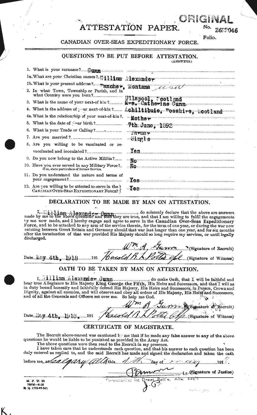 Personnel Records of the First World War - CEF 369360a