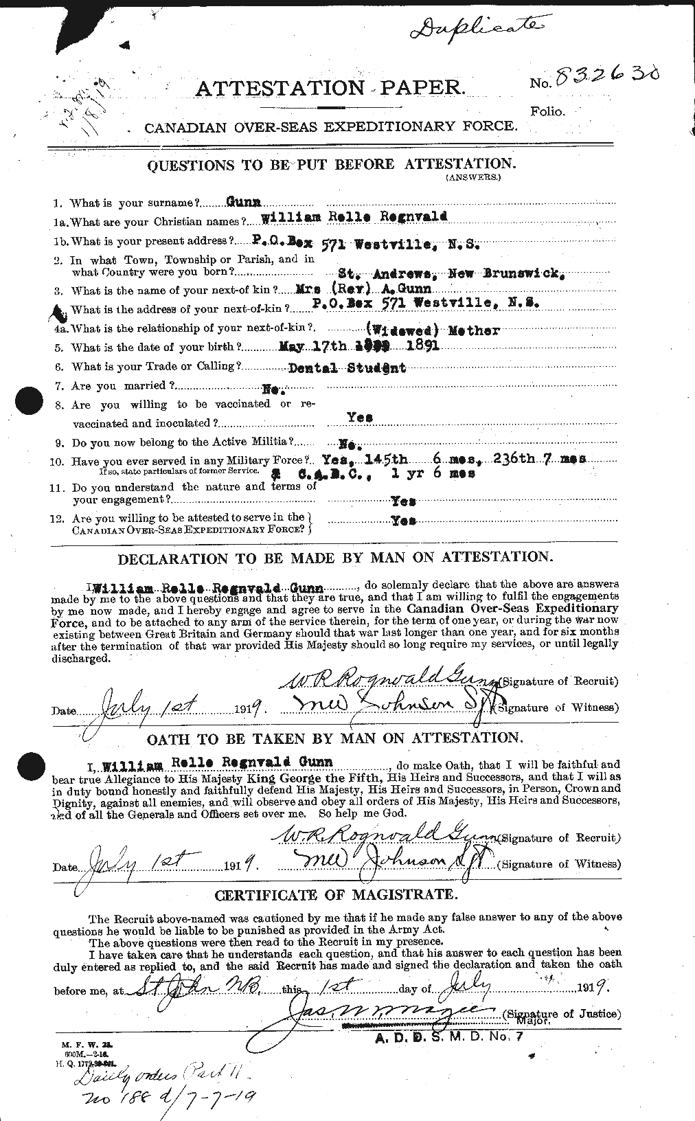 Personnel Records of the First World War - CEF 369376a
