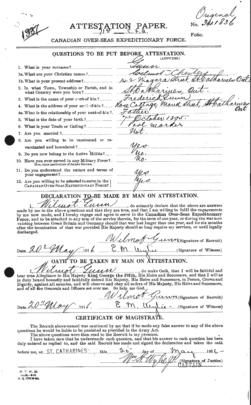 Personnel Records of the First World War - CEF 369381a