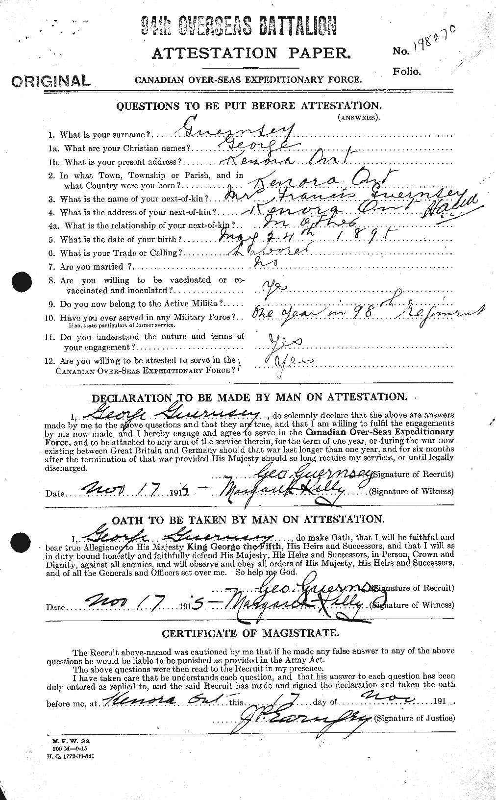 Personnel Records of the First World War - CEF 369728a