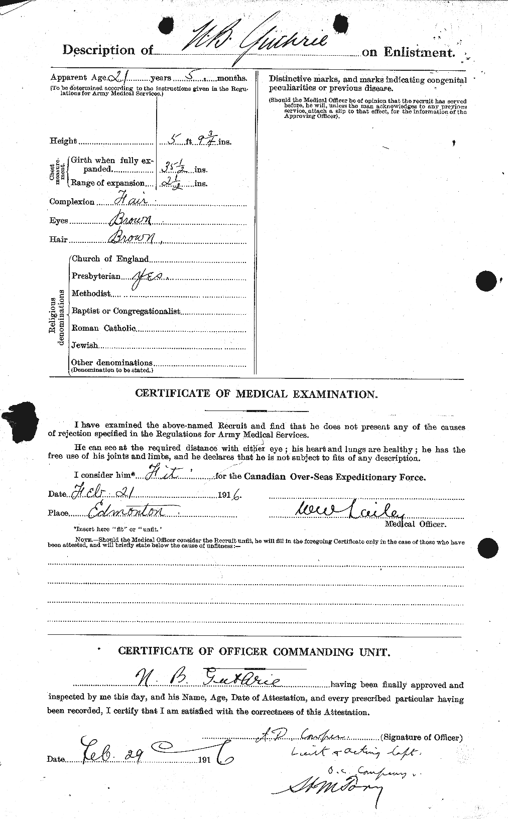 Personnel Records of the First World War - CEF 370095b