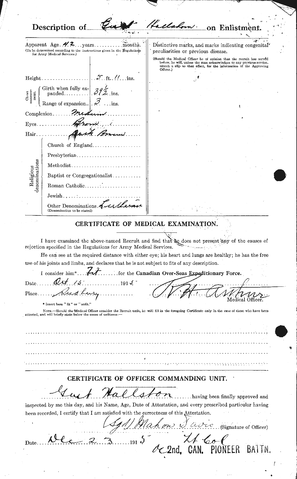 Personnel Records of the First World War - CEF 371307b