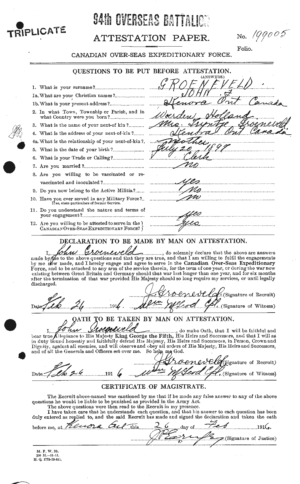 Personnel Records of the First World War - CEF 371699a
