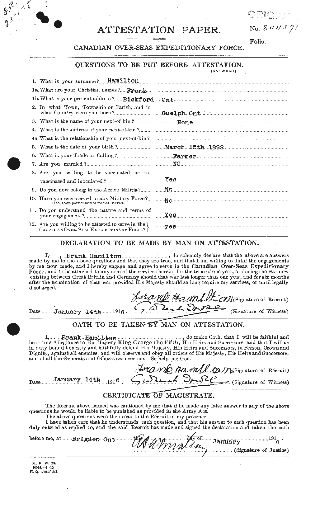 Personnel Records of the First World War - CEF 372388a