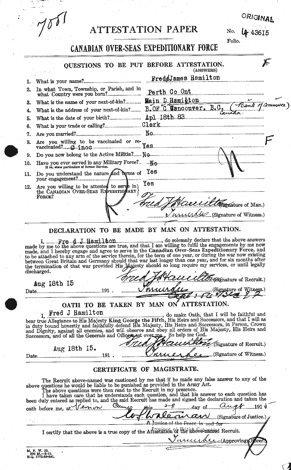 Personnel Records of the First World War - CEF 372399a