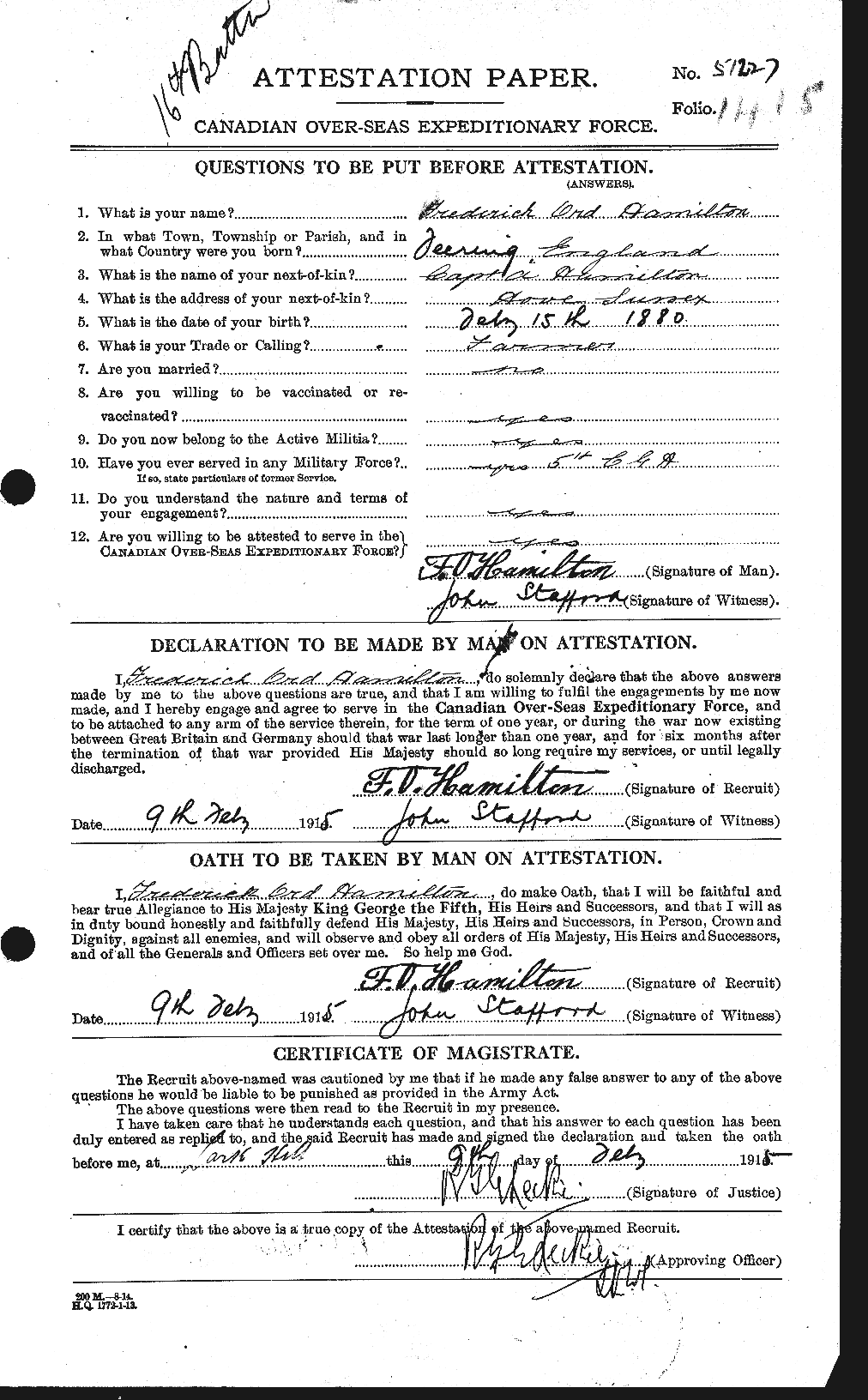 Personnel Records of the First World War - CEF 372413a