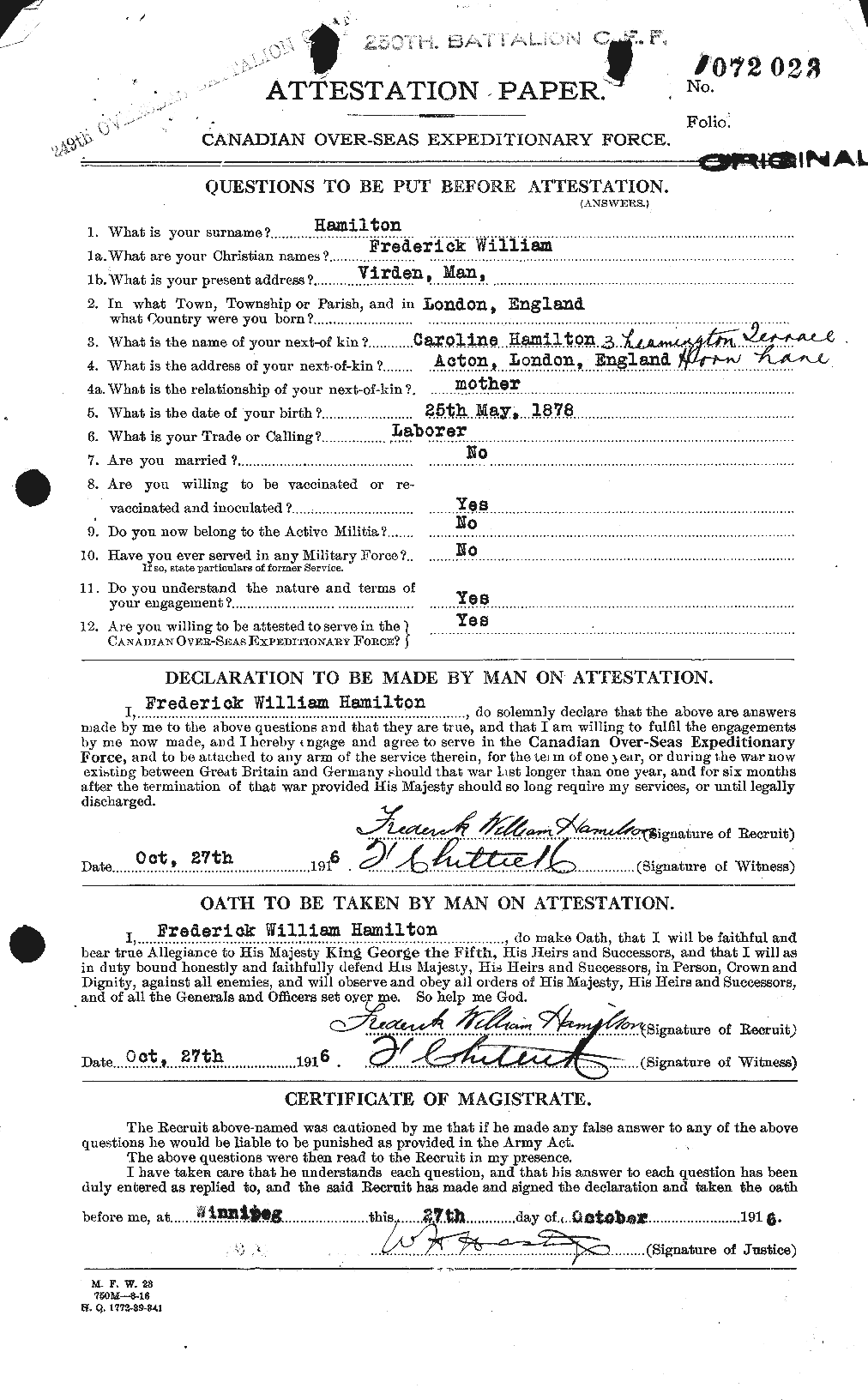Personnel Records of the First World War - CEF 372418a