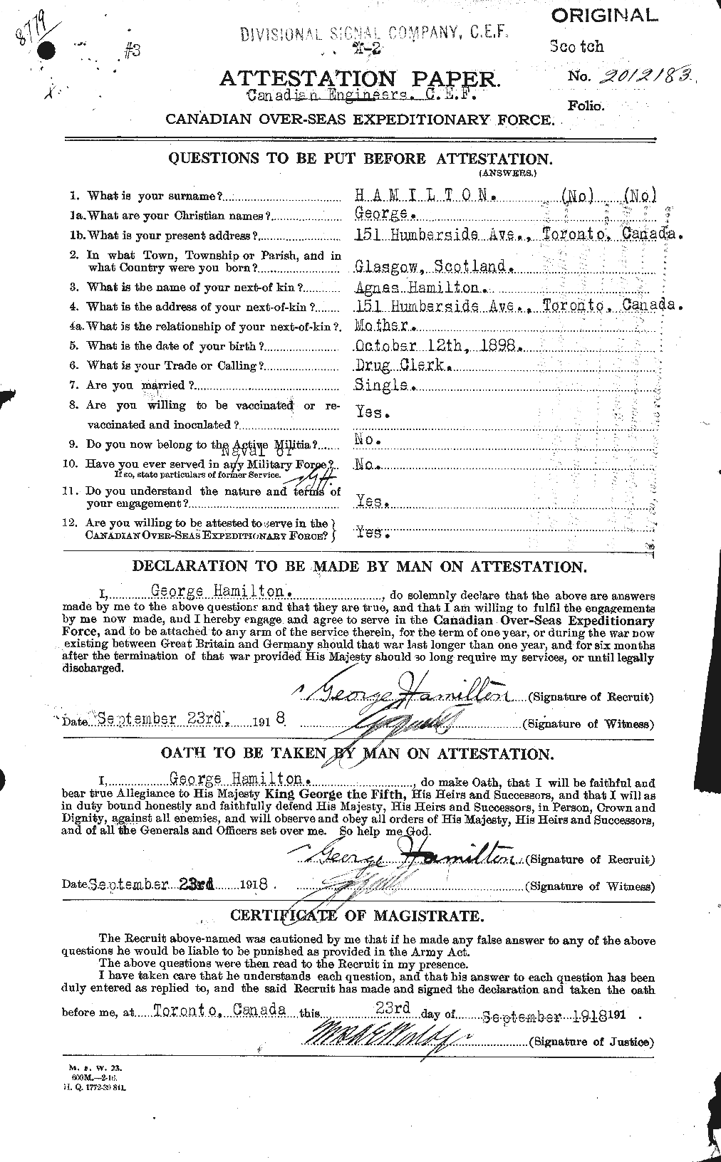 Personnel Records of the First World War - CEF 372439a