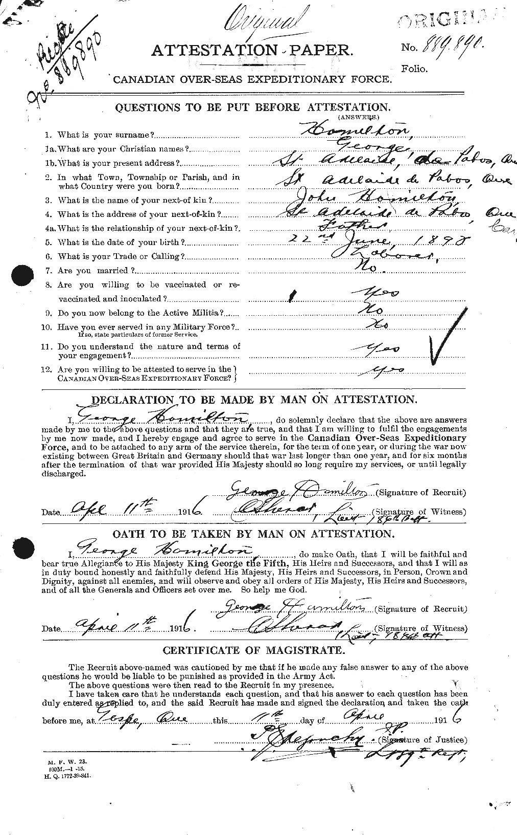 Personnel Records of the First World War - CEF 372441a