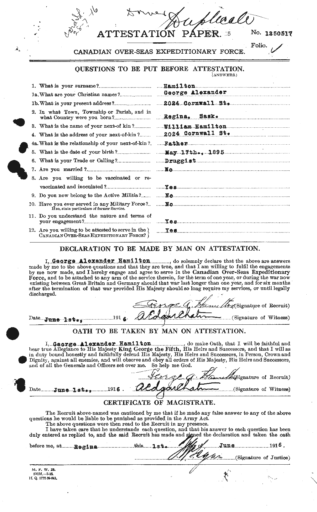 Personnel Records of the First World War - CEF 372446a