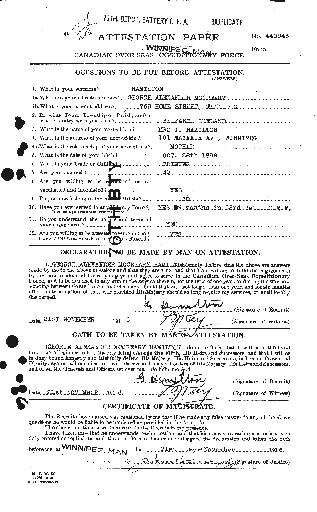 Personnel Records of the First World War - CEF 372447a