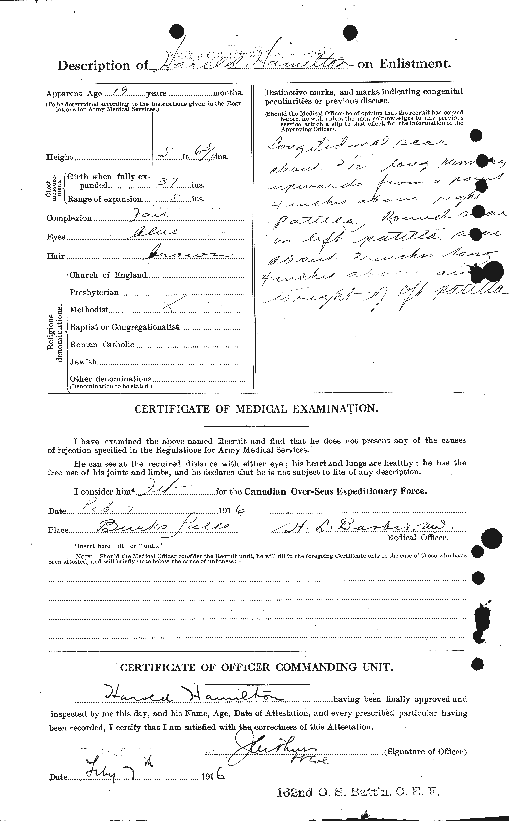 Dossiers du Personnel de la Première Guerre mondiale - CEC 372493b