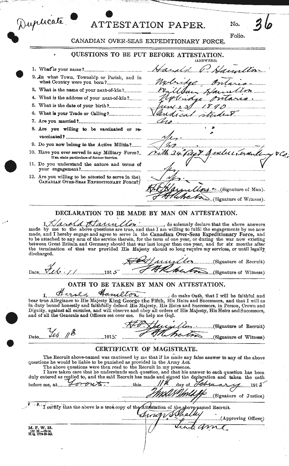 Personnel Records of the First World War - CEF 372499a