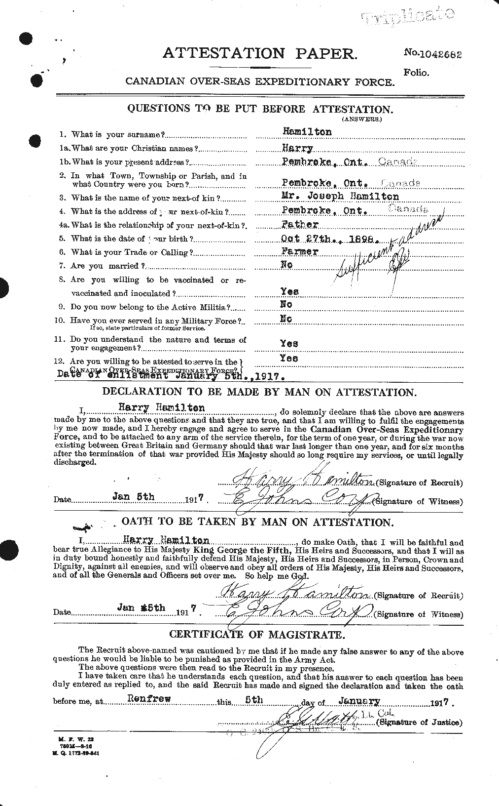 Personnel Records of the First World War - CEF 372503a