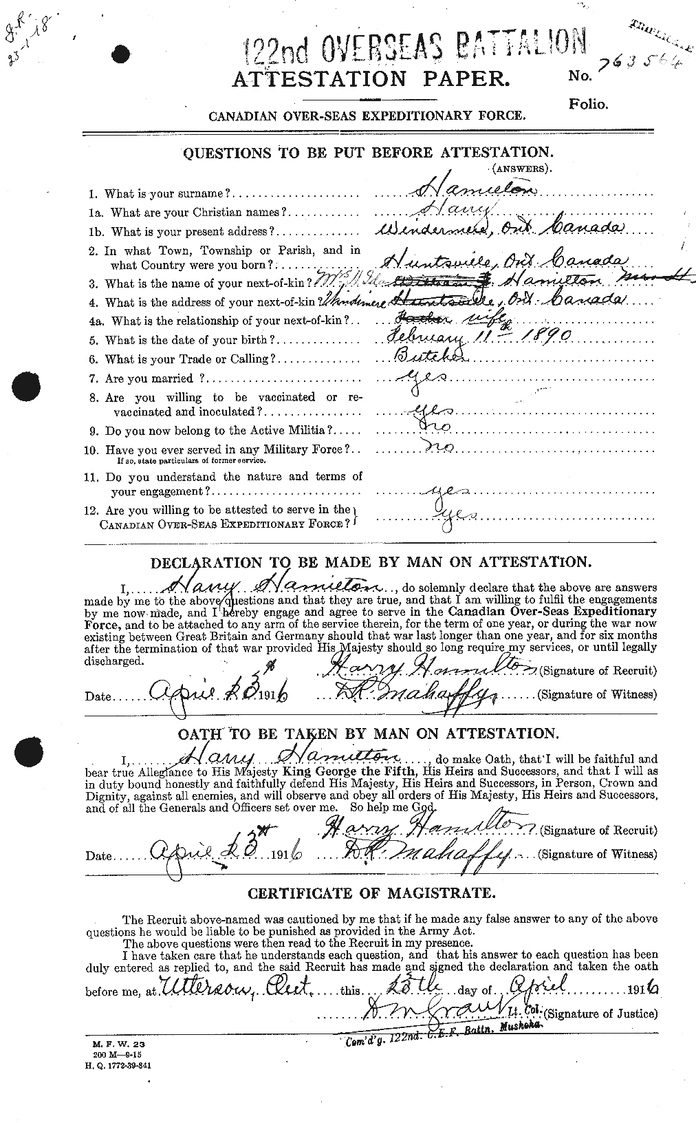 Personnel Records of the First World War - CEF 372504a
