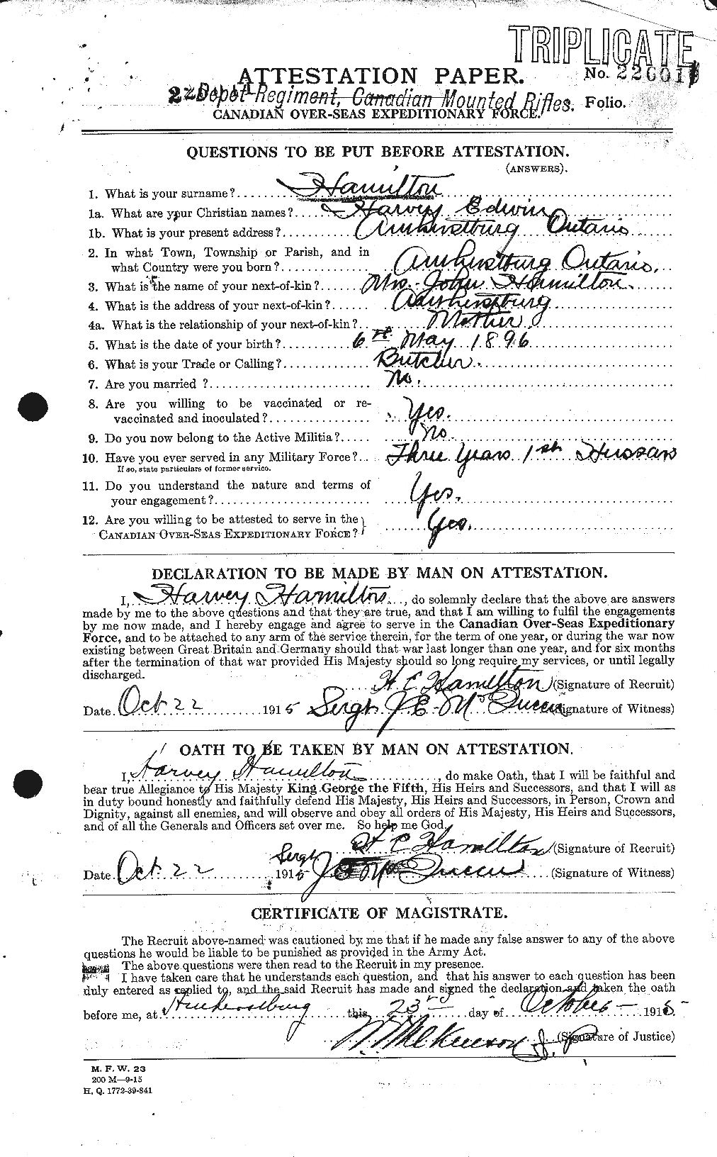 Personnel Records of the First World War - CEF 372518a