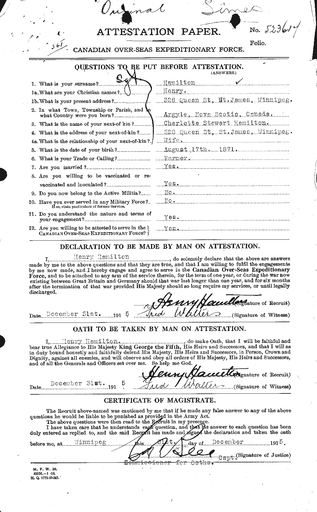 Personnel Records of the First World War - CEF 372521a