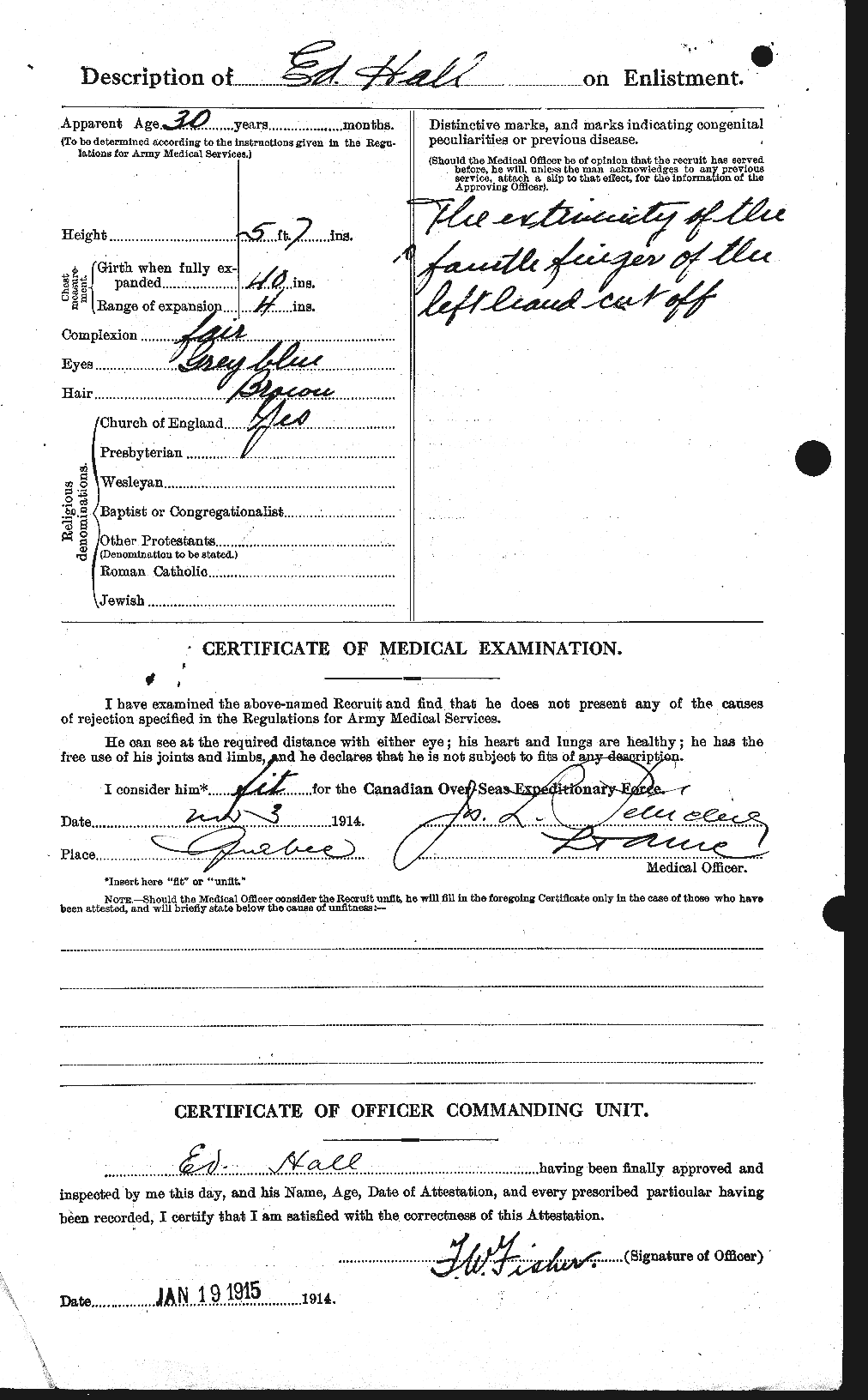 Dossiers du Personnel de la Première Guerre mondiale - CEC 372711b
