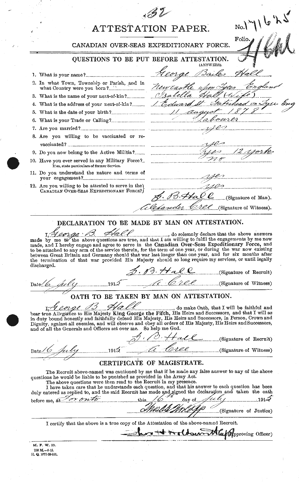 Personnel Records of the First World War - CEF 372854a
