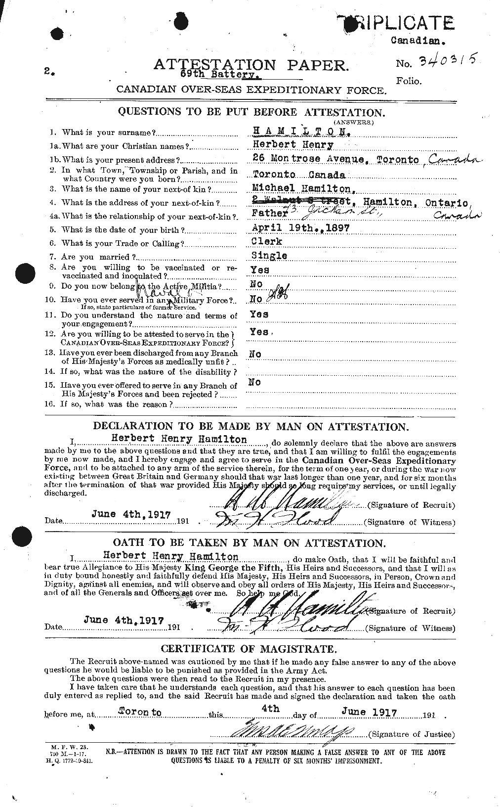 Personnel Records of the First World War - CEF 372907a