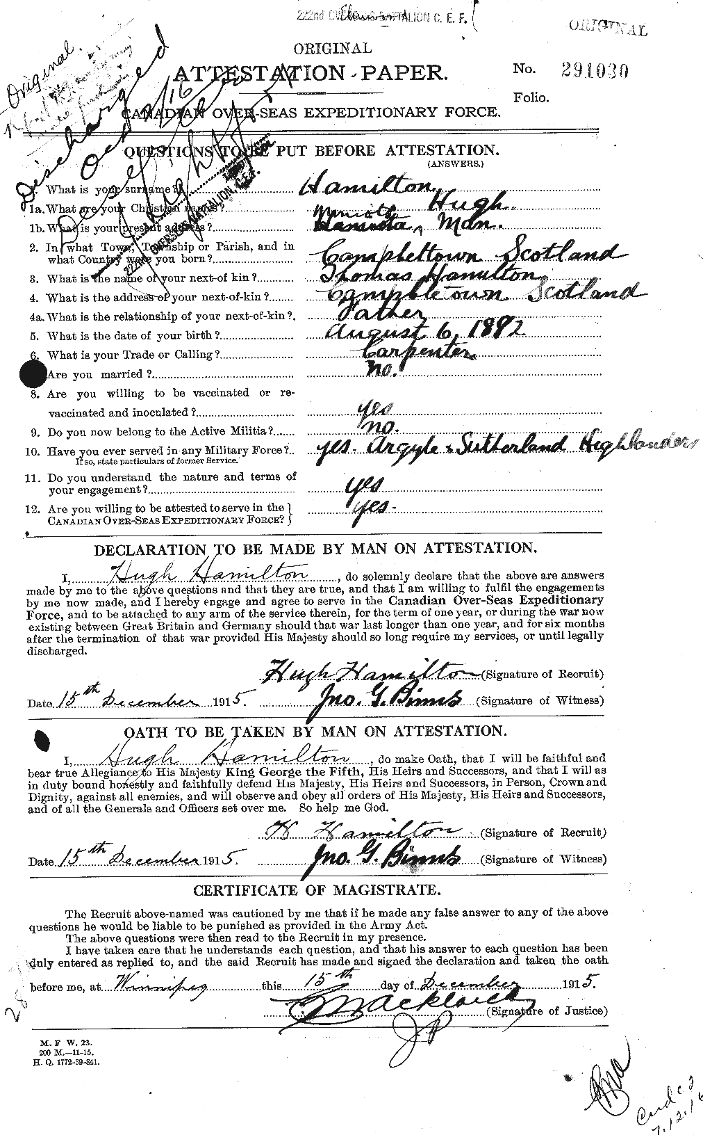 Personnel Records of the First World War - CEF 372914a