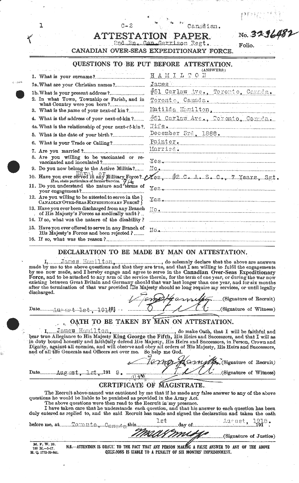 Personnel Records of the First World War - CEF 372933a
