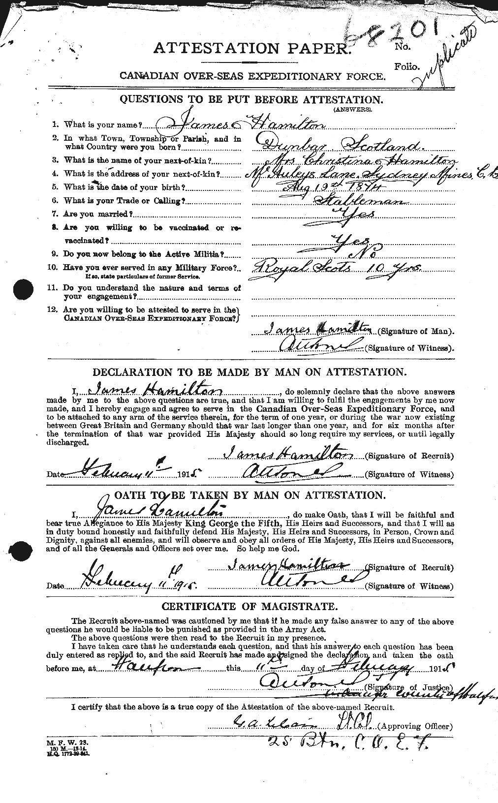 Personnel Records of the First World War - CEF 372940a