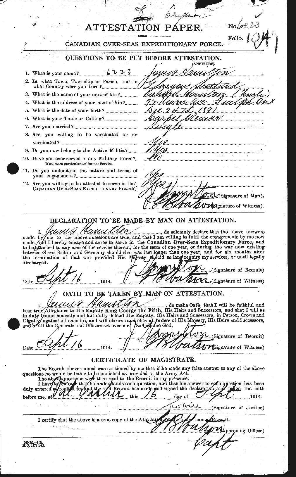Personnel Records of the First World War - CEF 372948a