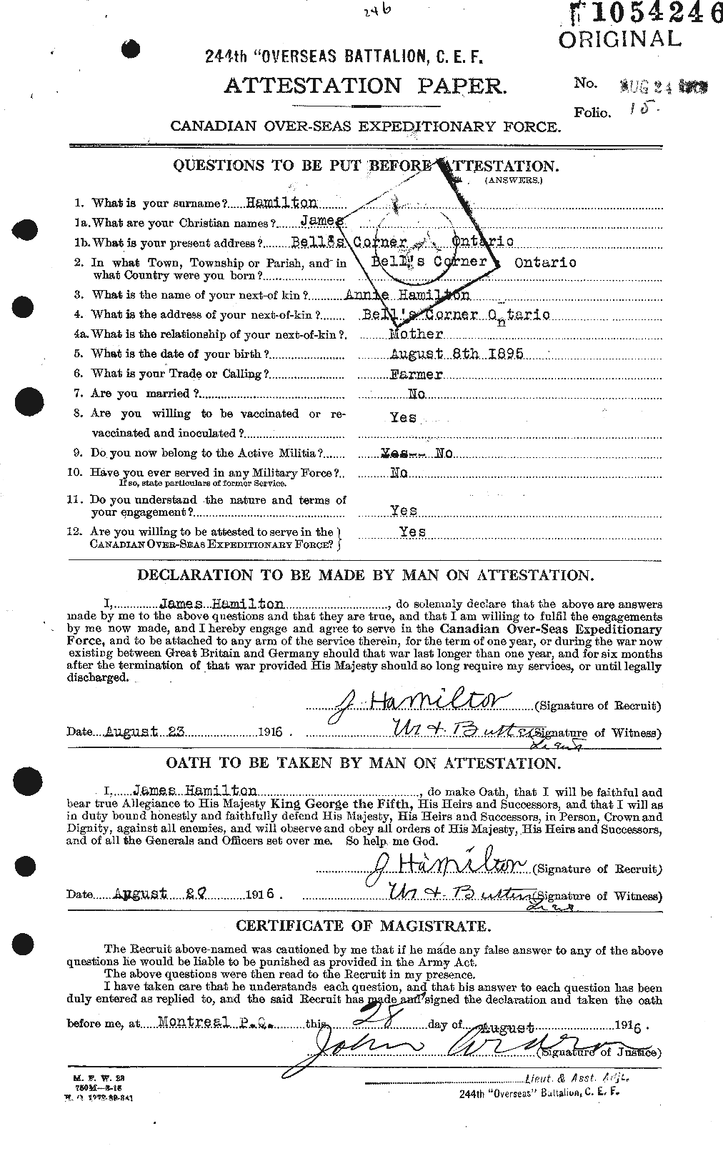 Personnel Records of the First World War - CEF 372955a