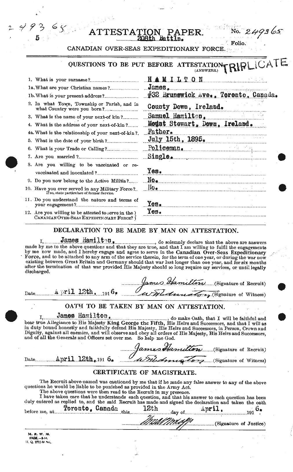 Personnel Records of the First World War - CEF 372958a