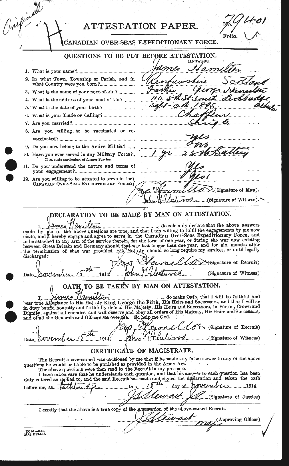 Personnel Records of the First World War - CEF 372960a