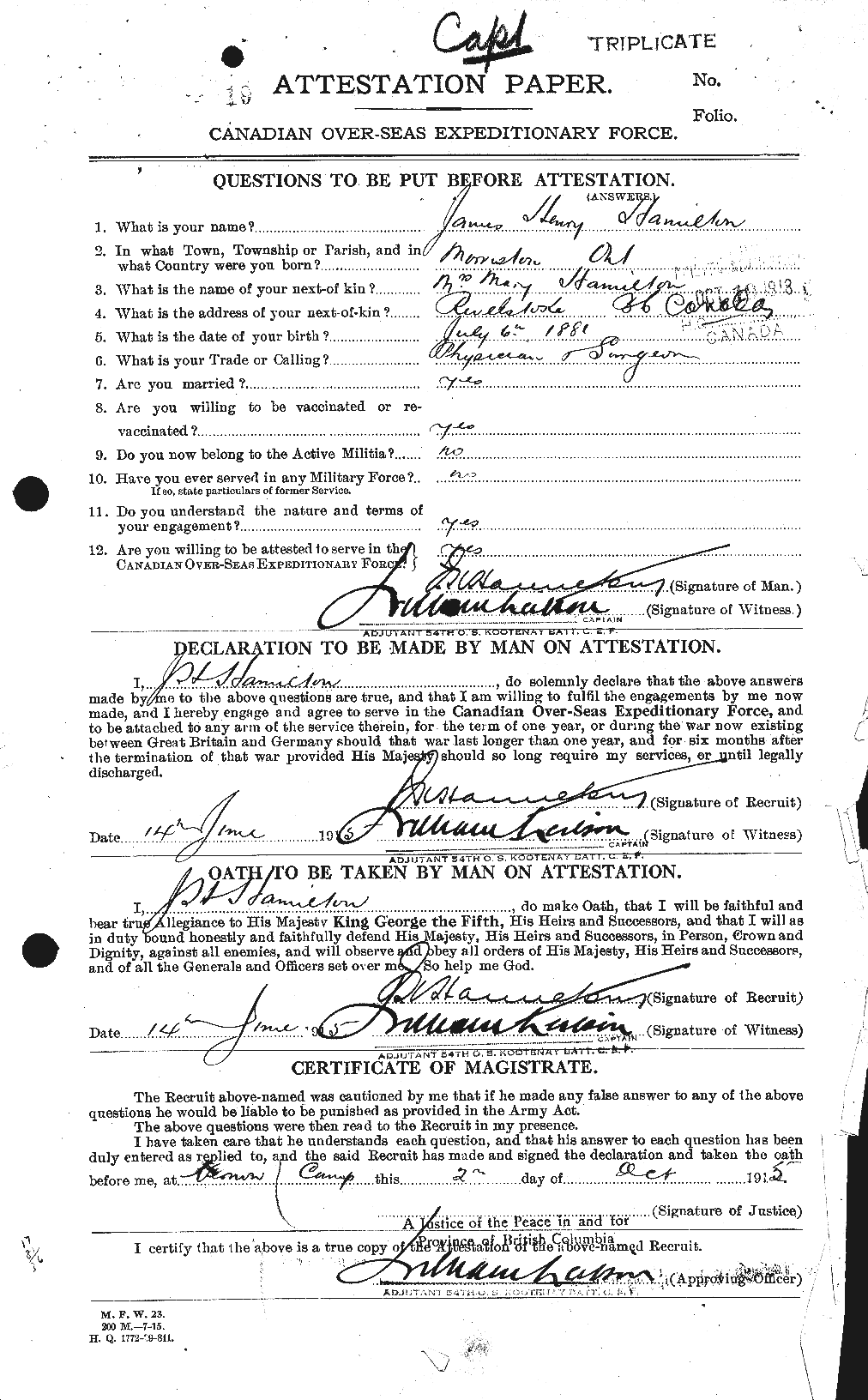 Personnel Records of the First World War - CEF 372983a